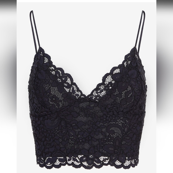 Express Tops - Express Lace Cropped Cami